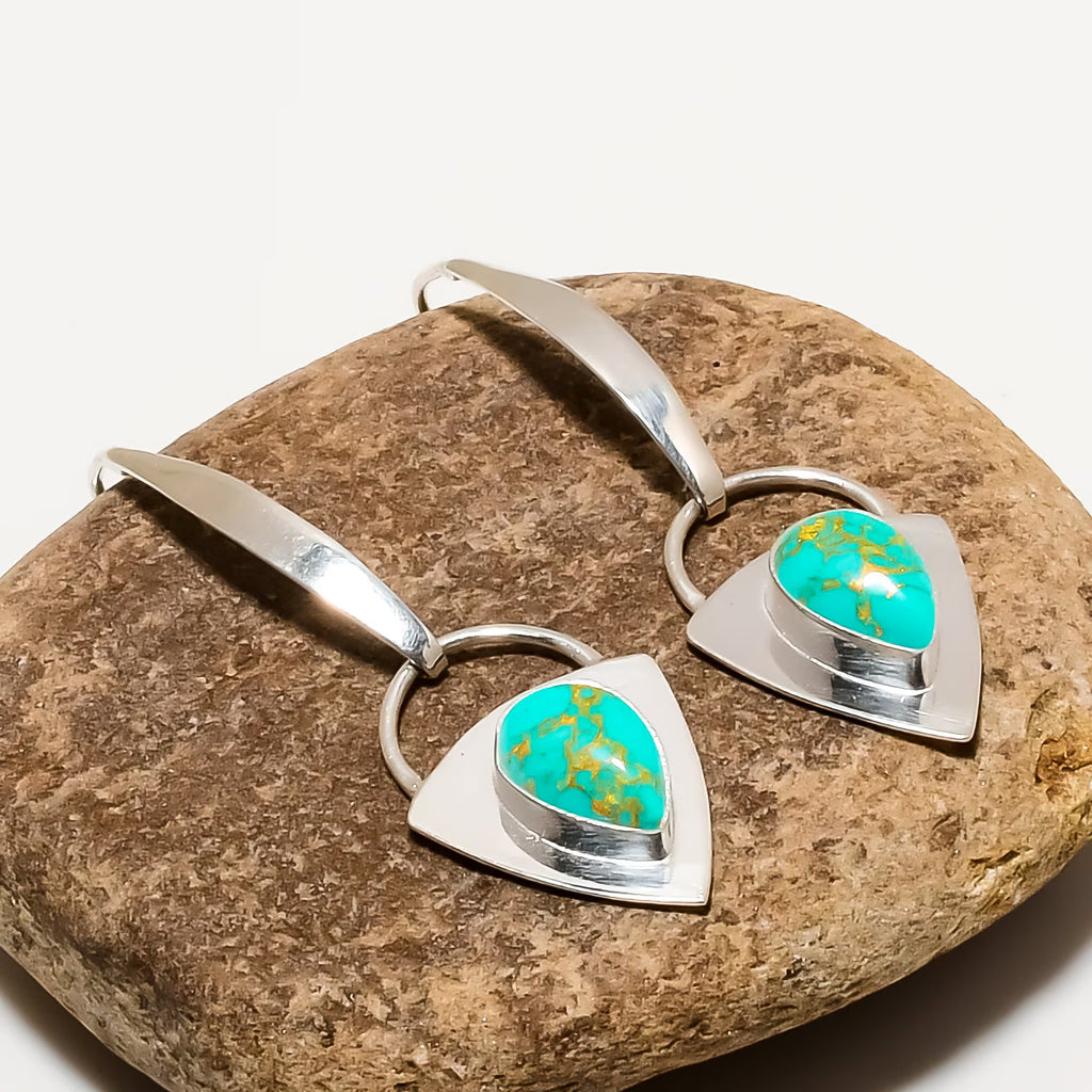 Trendy Rainbow outlet Calsilica Gemstone Earring, Arizona Turquoise, Handmade, 925 Solid Sterling Silver, Women's Jewellery, Best Price, FSJ-2555